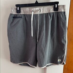 Vuori Charcoal and Cream Active Shorts
